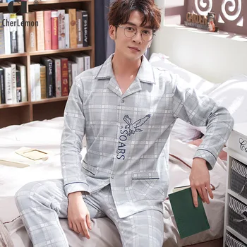 CherLemon Men Pajama Set Spring Full Cartoon Pajamas For Men Cotton Simple Turn-down Collar Men Sleepwear Large Size Pyjamas
CherLemon Men Pajama Set Spring Full Cartoon Pajamas For Men Cotton Simple Turn-down Collar Men Sleepwear Large Size Pyjamas