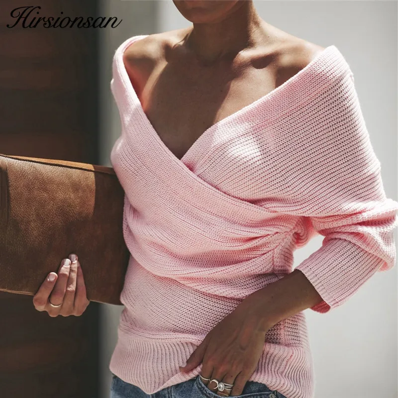 Hirsionsan Sweater Women 2019 Autumn Winter Knitted Criss-Cross Sweaters Casual V-neck Pullovers Female Jumper Pink Pull Femme
Hirsionsan Sweater Women 2019 Autumn Winter Knitted Criss-Cross Sweaters Casual V-neck Pullovers Female Jumper Pink Pull Femme