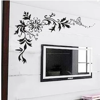 New Arrive Mordern 100*160cm Black Flower Vine TV Wall Decoration Vinyl Wall Stickers Living Room Home Decals Wall Art 
New Arrive Mordern 100*160cm Black Flower Vine TV Wall Decoration Vinyl Wall Stickers Living Room Home Decals Wall Art