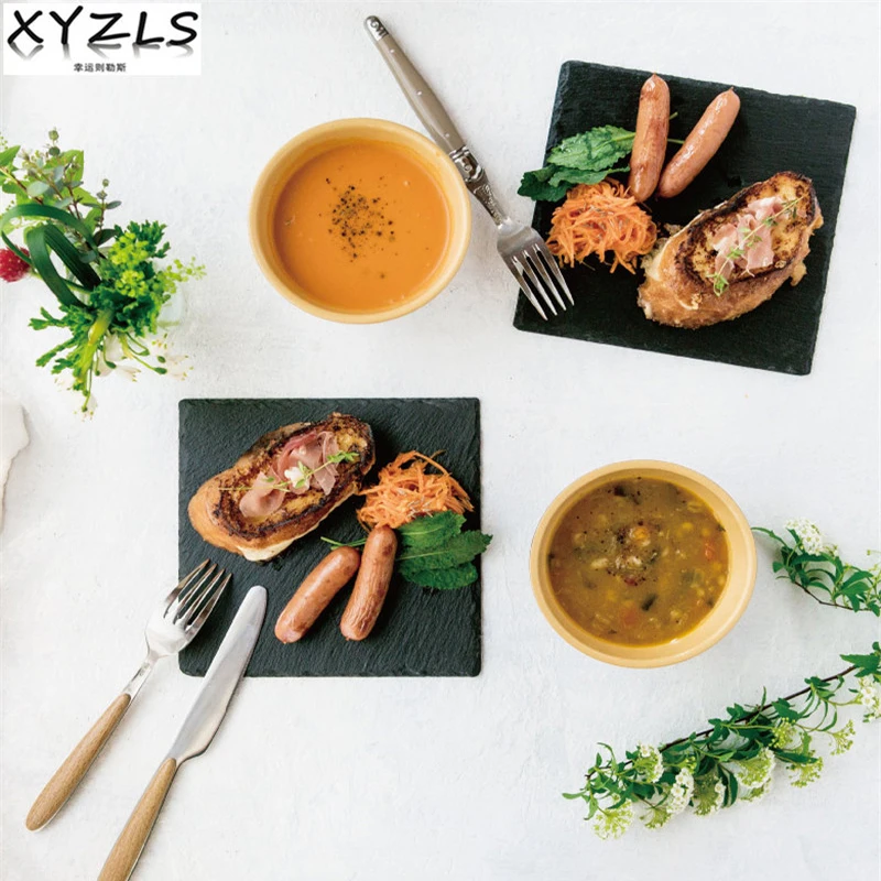 XYZLS Square Natural Slate Dinner Plate Europe Popular Tray Slate Cheese Pizza Sushi Stone Steak Dish Flat Plate Fruit Food Tray
XYZLS Square Natural Slate Dinner Plate Europe Popular Tray Slate Cheese Pizza Sushi Stone Steak Dish Flat Plate Fruit Food Tray
