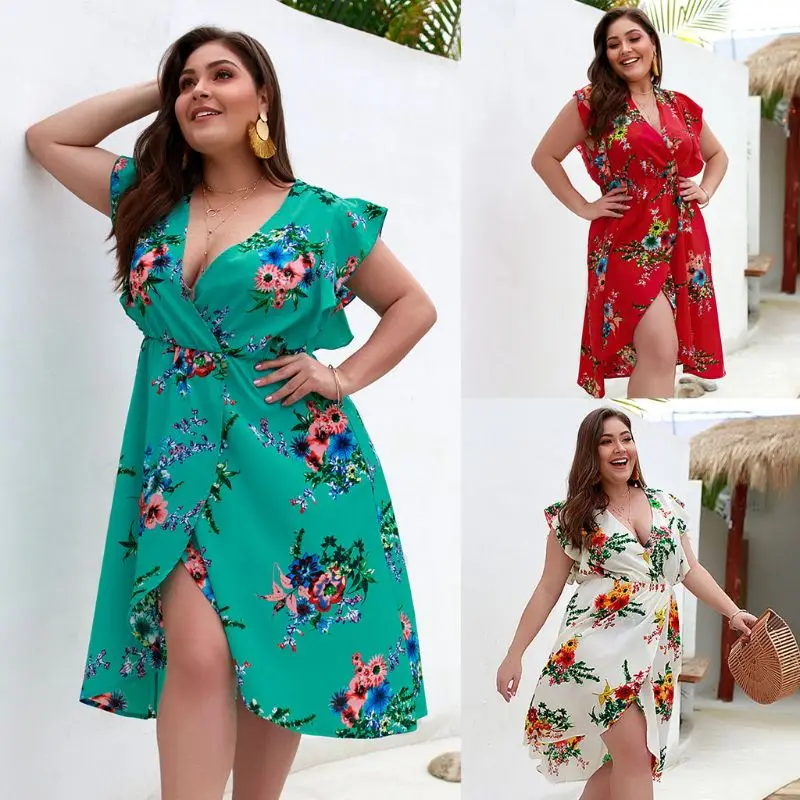 Women Holiday Summer V-Neck Ruffles Beach Sundress Boho Floral Print Sleeveless Mini Short Split Dress Plus Size New
Women Holiday Summer V-Neck Ruffles Beach Sundress Boho Floral Print Sleeveless Mini Short Split Dress Plus Size New