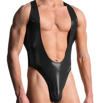 Men Faux Leather thong comfortable Man Sexy Fitness Bodybuilding Sheer Bodysuit Gay Slim Shaper Underwear Shapewear Fashion
Men Faux Leather thong comfortable Man Sexy Fitness Bodybuilding Sheer Bodysuit Gay Slim Shaper Underwear Shapewear Fashion
