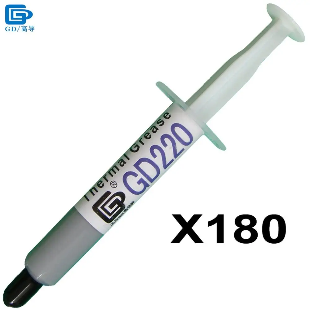GD Brand Thermal Conductive Paste Grease Silicone GD220 Heatsink Compound Plaster 180 Pieces Net Weight 3 Grams Gray For CPU SY3
GD Brand Thermal Conductive Paste Grease Silicone GD220 Heatsink Compound Plaster 180 Pieces Net Weight 3 Grams Gray For CPU SY3