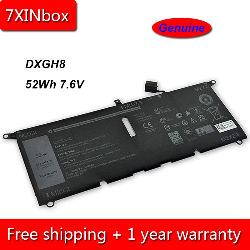 7XINbox 52Wh 7.6V Genuine DXGH8 0H754V H754V P82G Laptop Battery For Dell XPS 13 9380 9370 FHD Series
7XINbox 52Wh 7.6V Genuine DXGH8 0H754V H754V P82G Laptop Battery For Dell XPS 13 9380 9370 FHD Series