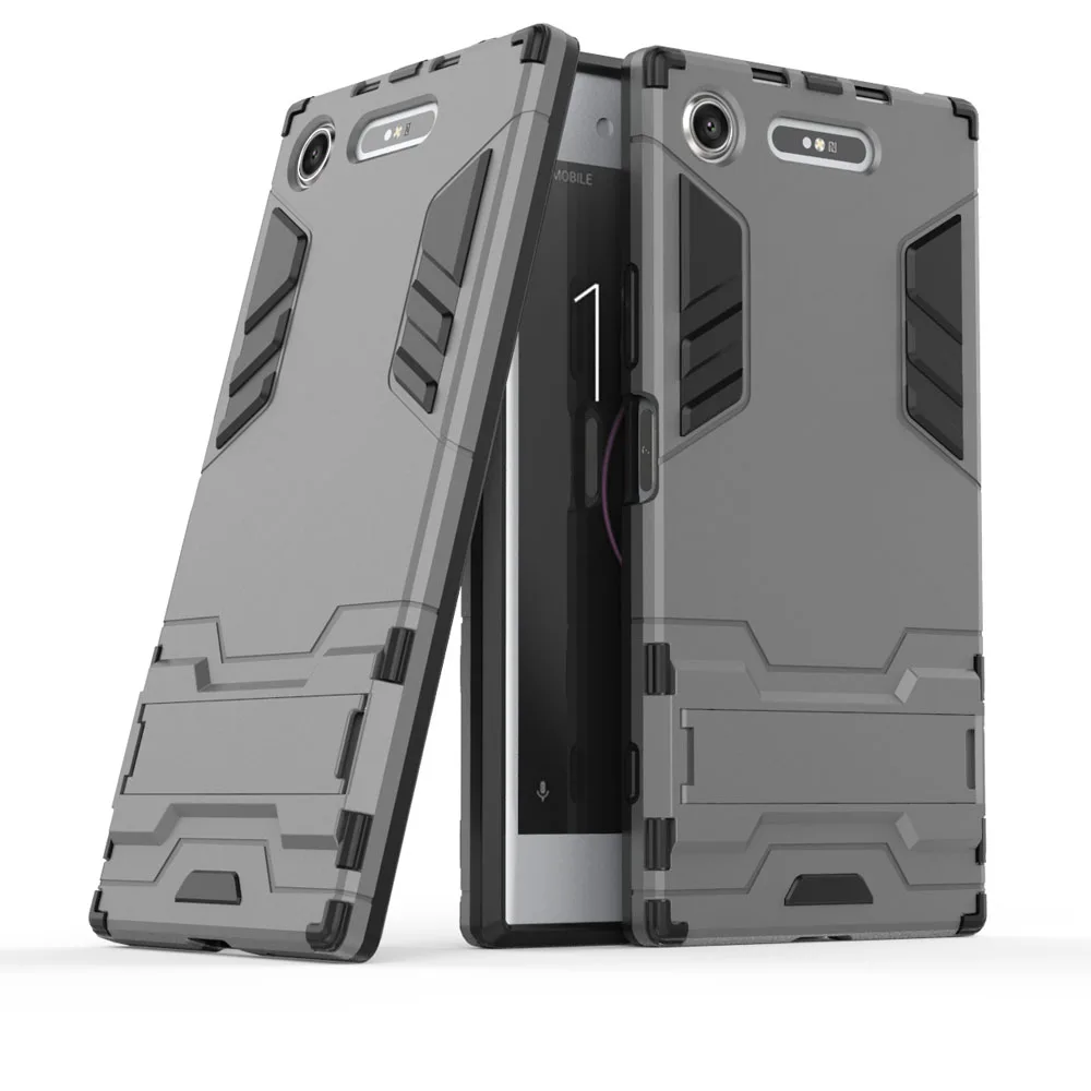 Dual Layer Hybrid Armor Case With Kickstand Rubber PC Shockproof Hard Cover For Sony Xperia XZ1 G8341 G8342 / XZ1 Compact G8441
Dual Layer Hybrid Armor Case With Kickstand Rubber PC Shockproof Hard Cover For Sony Xperia XZ1 G8341 G8342 / XZ1 Compact G8441