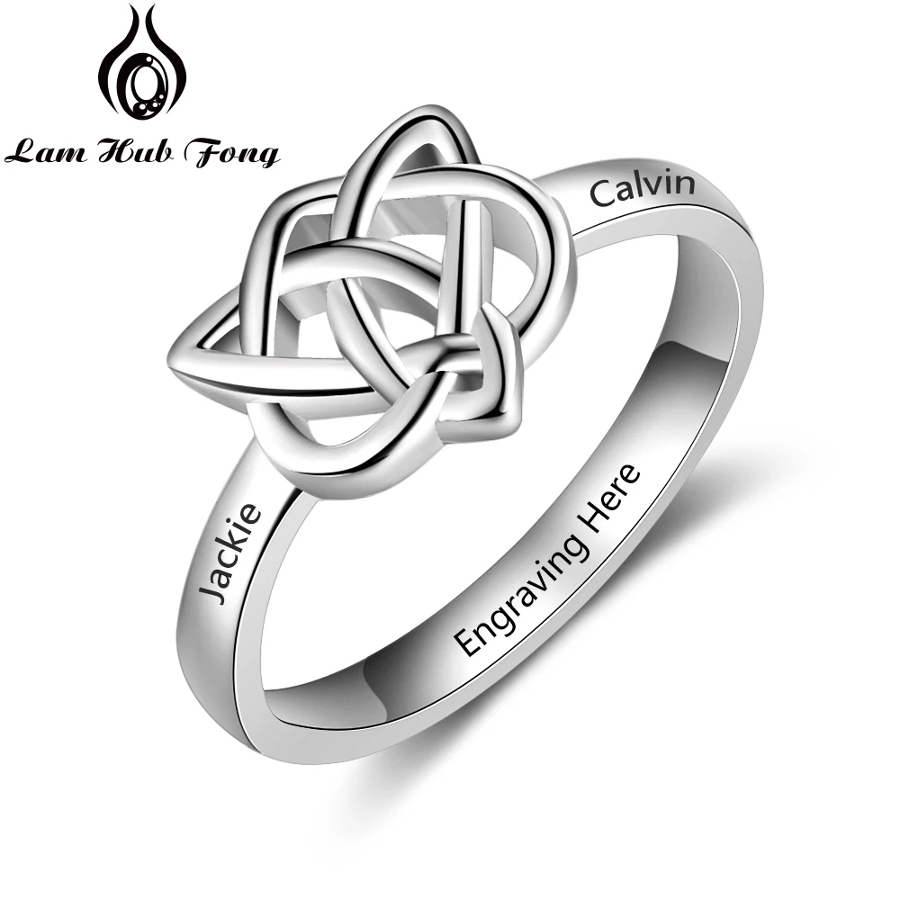 Personalized Celtics Knot Ring Love Heart Engraved 2 Names Trinity Triquetra Charms Custom Jewelry Gift for Women (Lam Hub Fong)
Personalized Celtics Knot Ring Love Heart Engraved 2 Names Trinity Triquetra Charms Custom Jewelry Gift for Women (Lam Hub Fong)