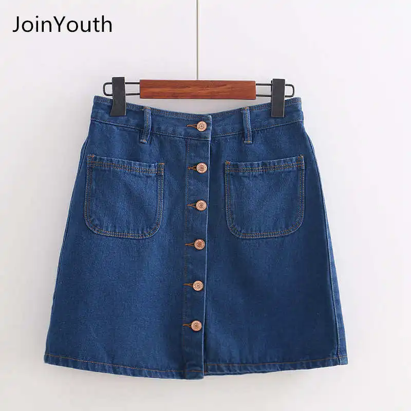 JoinYouth Women's Fashion Denim Blue Single Breasted Skirt Ladies Spring Summer A-line Pocket Sweet Bodycon Mini Skirt
JoinYouth Women's Fashion Denim Blue Single Breasted Skirt Ladies Spring Summer A-line Pocket Sweet Bodycon Mini Skirt