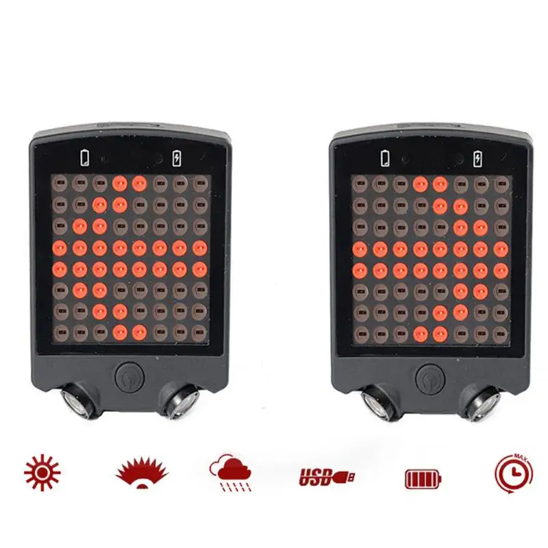 Brand New 64 LED Laser Bicycle Rear Tail Light USB Rechargeable With Wireless Remote Bike Turn Signals Safety Warning Lights
Brand New 64 LED Laser Bicycle Rear Tail Light USB Rechargeable With Wireless Remote Bike Turn Signals Safety Warning Lights