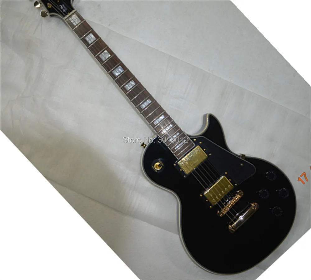 High-quality Black custom electric guitar, Rosewood fingerboard electric guitar with Gold hardware
High-quality Black custom electric guitar, Rosewood fingerboard electric guitar with Gold hardware