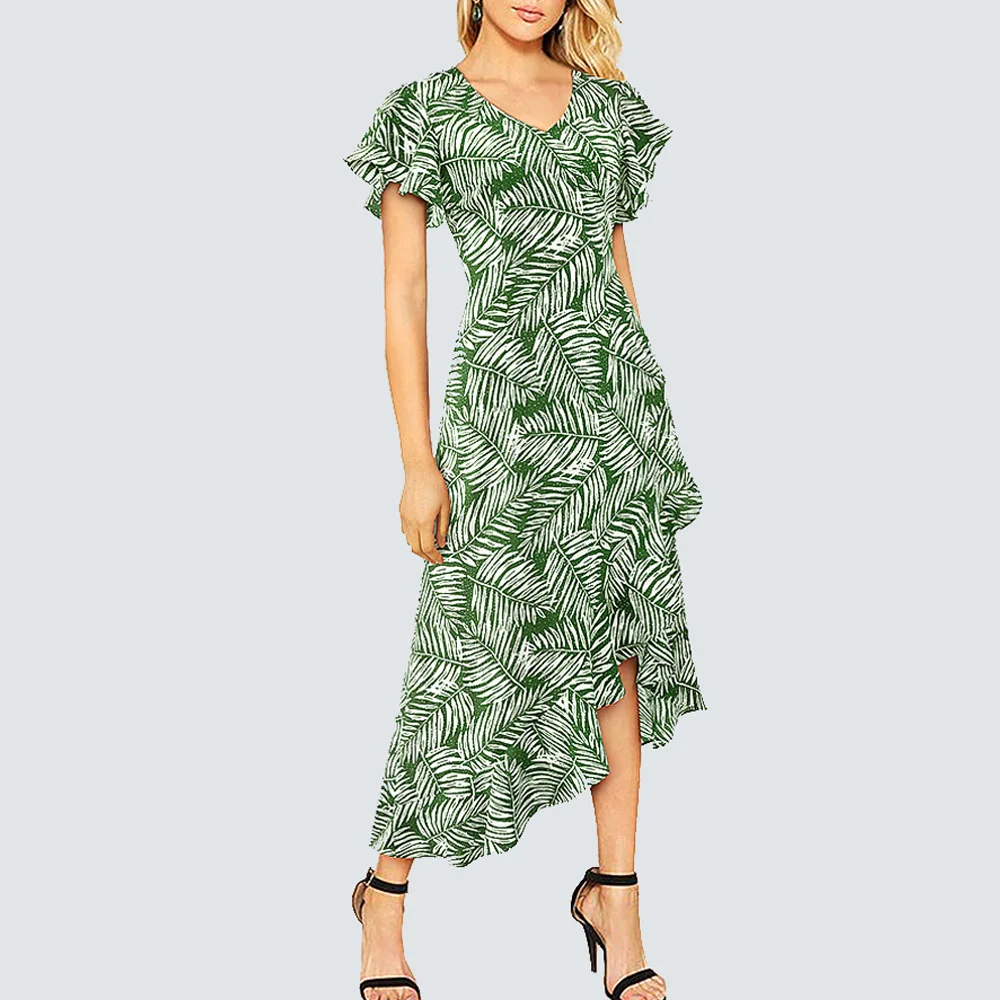New casual V-neck summer dress Butterfly sleeve Elegant Chic Vintage Slim Print dress of women HA156
New casual V-neck summer dress Butterfly sleeve Elegant Chic Vintage Slim Print dress of women HA156
