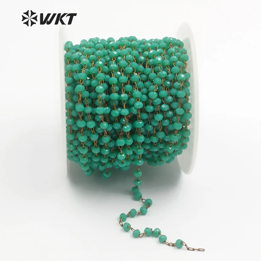 WT-RBC039 Wholesale Simple 5 Meter Green Water Tiny Faceted Beads Gold Electroplated Rosary Chain Handmake Necklace Chain
WT-RBC039 Wholesale Simple 5 Meter Green Water Tiny Faceted Beads Gold Electroplated Rosary Chain Handmake Necklace Chain