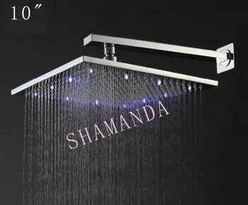 Free Shipping 10 inch LED shower head with brass 250*250 self-powered led shower head light shower three color 20012
Free Shipping 10 inch LED shower head with brass 250*250 self-powered led shower head light shower three color 20012