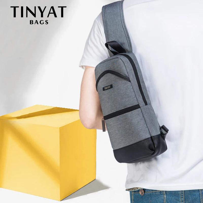 TINYAT мужская сумка через плечо новая нагрудная Сумка для подростков повседневная