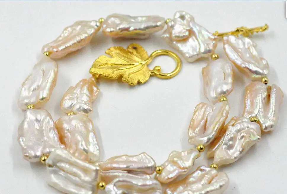 HOT New BEAUTIFUL 15X20MM south sea Pink baroque pearl necklace 18" | Украшения и аксессуары