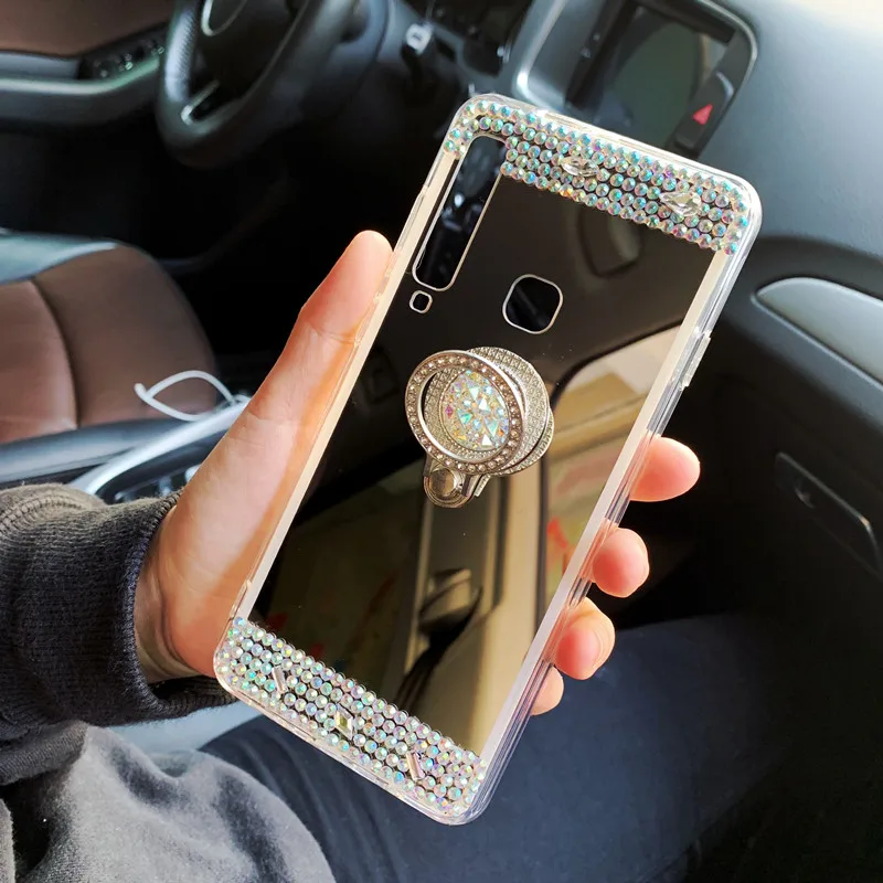 Роскошный зеркальный чехол для Samsung Galaxy A9 2018 A7 S8 S9 Plus Note 8 9 A5 A3 2016 2017 J3 J5 J7 блестящий |