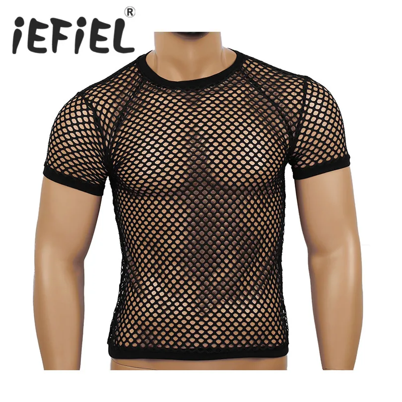 Mens Male Mesh T Shirt Casual See Through Sheer Fishnet Hollow Out Round Neck Short Sleeve Clubwear Party T-Shirt Muscle Tops
Mens Male Mesh T Shirt Casual See Through Sheer Fishnet Hollow Out Round Neck Short Sleeve Clubwear Party T-Shirt Muscle Tops
