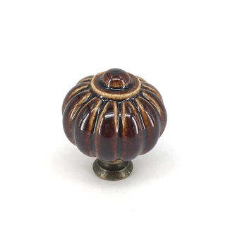 Dia. 34mm Pumpkin ceramic knob Vintage Coffee color dresser door knob Kitchen Furniture handle cabinet drawer pull
Dia. 34mm Pumpkin ceramic knob Vintage Coffee color dresser door knob Kitchen Furniture handle cabinet drawer pull