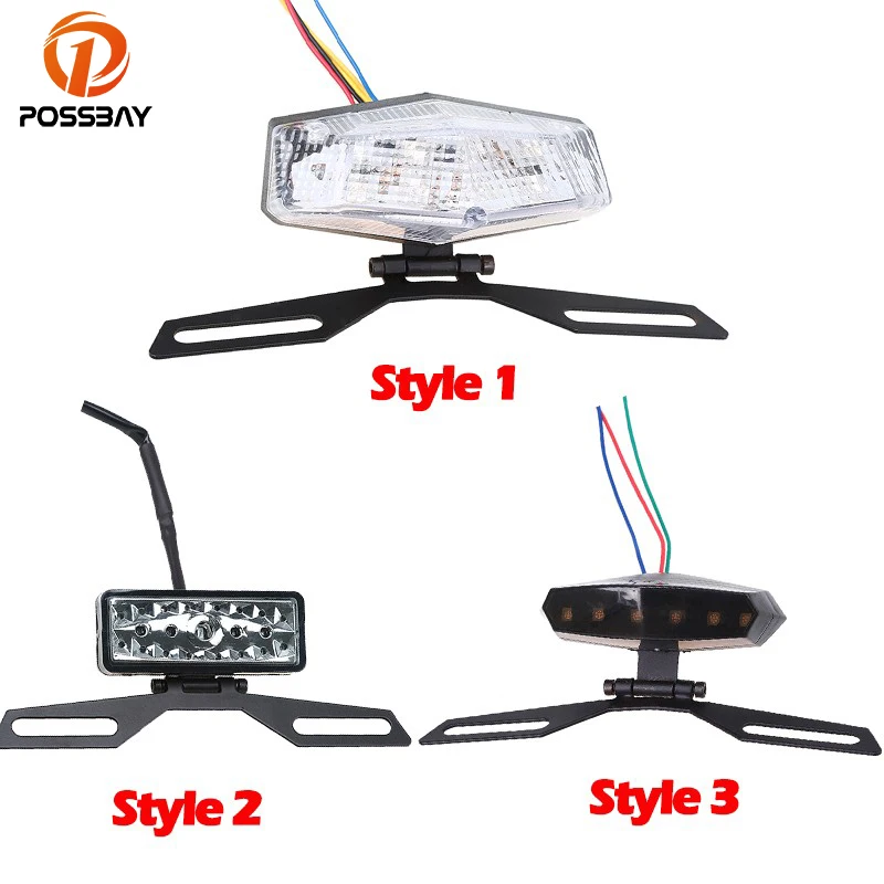 POSSBAY Universal Motorcycle Tail Lights Motorbike License Plate Scooter Brake Rear Stop Light Lamp For Honda Yamaha Cafe Racer
POSSBAY Universal Motorcycle Tail Lights Motorbike License Plate Scooter Brake Rear Stop Light Lamp For Honda Yamaha Cafe Racer