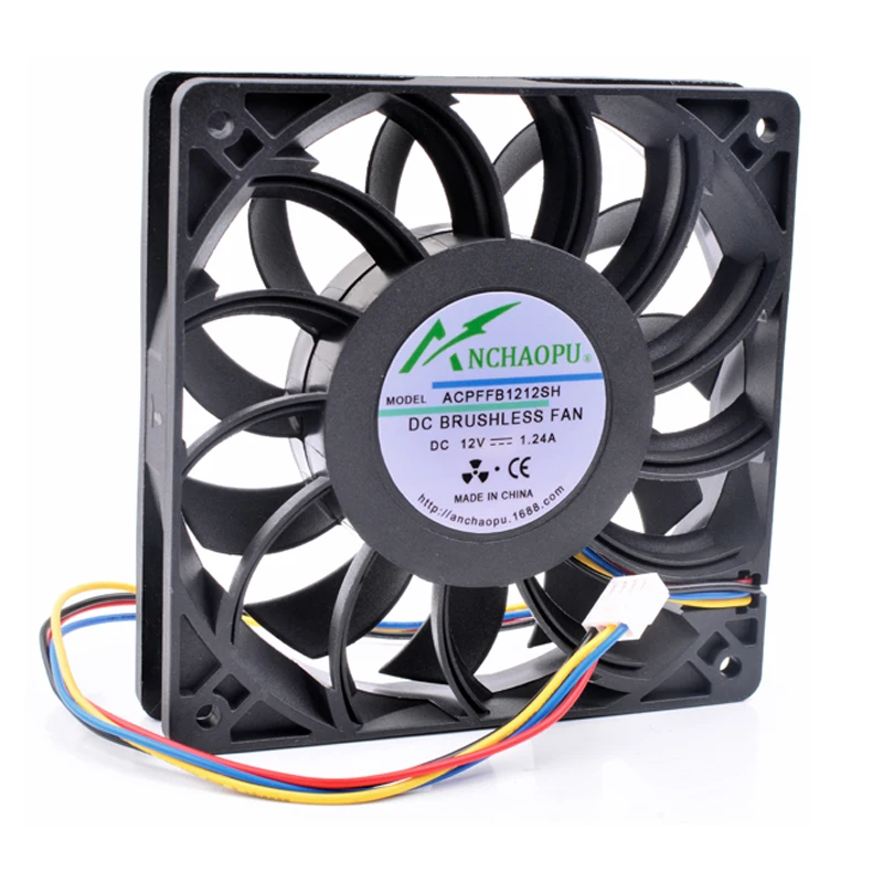 Brand new original ANCHAOPU FFB1212SH 12cm 12025 120mm fan DC12V 1.24A 4 lines pwm high speed server chassis cooling fan
Brand new original ANCHAOPU FFB1212SH 12cm 12025 120mm fan DC12V 1.24A 4 lines pwm high speed server chassis cooling fan