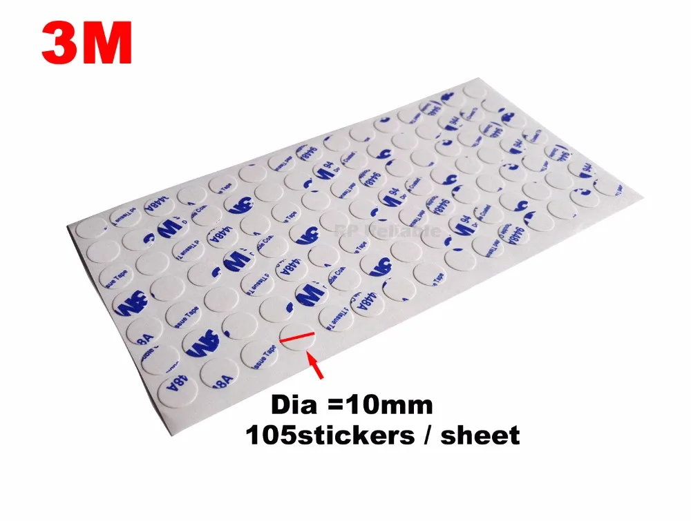 Original 3M 9448 White Strong Sticky Double Sided Glue Round Sticker for iphone Cell Phone Button 10MM Circle 105 Stickers/sheet
Original 3M 9448 White Strong Sticky Double Sided Glue Round Sticker for iphone Cell Phone Button 10MM Circle 105 Stickers/sheet