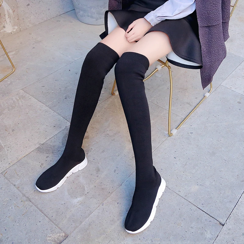 thigh high sock sneakers