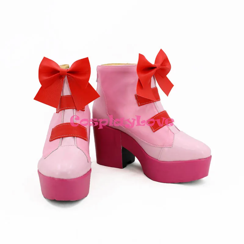Hugtto Pretty Cure Smile PreCure Hana Nono Cure Yell Pink Red Cosplay Shoes Boots CosplayLove (3)