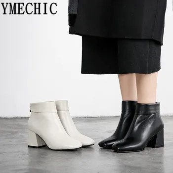 YMECHIC Fashion Genuine Leather Booties Beige Black Hoof High Heels Ladies Shoes Womens Ankle Boots Winter Autumn Footwear 34-39
YMECHIC Fashion Genuine Leather Booties Beige Black Hoof High Heels Ladies Shoes Womens Ankle Boots Winter Autumn Footwear 34-39