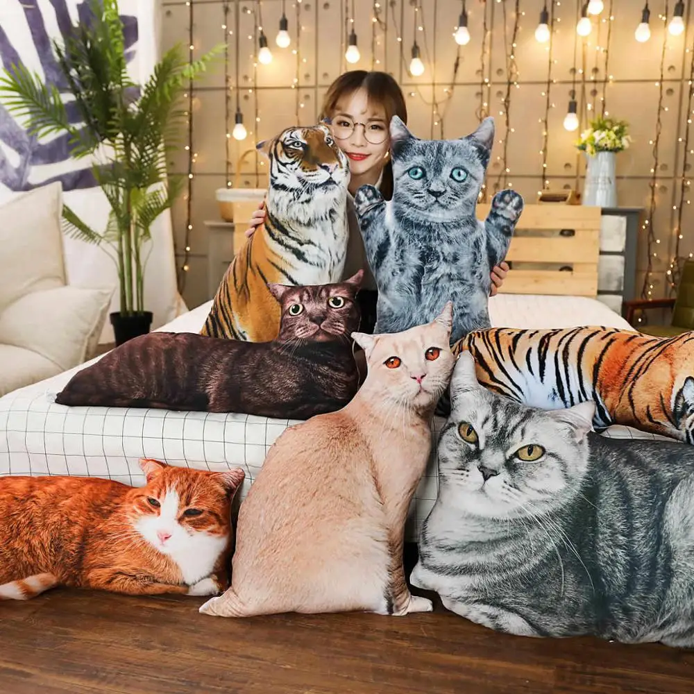 3D Plush Animals Shaped Pillows Lifelike Cats Tigers Kitten Lying Sitting Standing Postures Pets Throw Pillow 50cm/70cm
3D Plush Animals Shaped Pillows Lifelike Cats Tigers Kitten Lying Sitting Standing Postures Pets Throw Pillow 50cm/70cm
