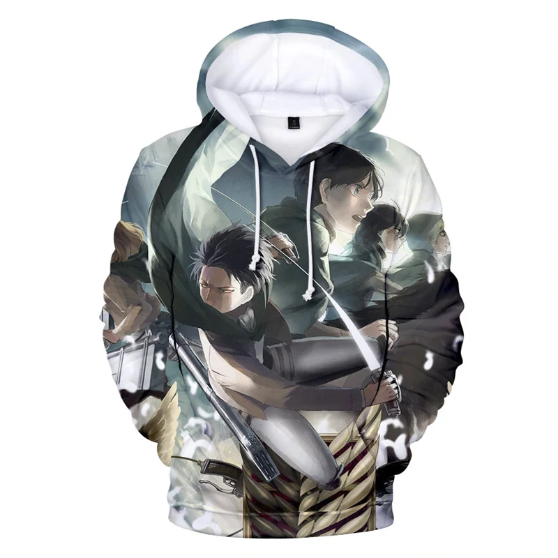 Waliicorners Anime Hoodies Mens Attack on Titan Hoodies Levi Sweatshirt Couple Tops Streetwear 41