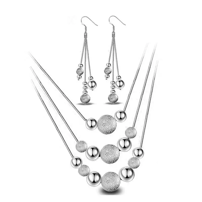 Wholesale Beads Necklace Earrings Jewelry Sets Silver 925 Jewelry Jewellery Set Sterling For Women Fashion Indian Bisuteria Gift
Wholesale Beads Necklace Earrings Jewelry Sets Silver 925 Jewelry Jewellery Set Sterling For Women Fashion Indian Bisuteria Gift