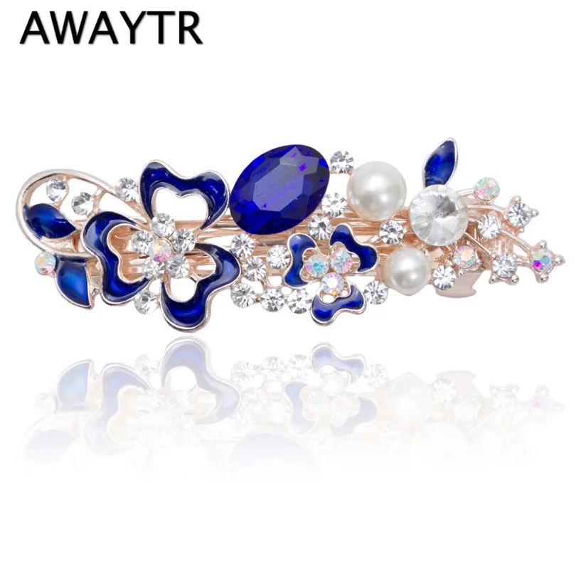 AWAYTR Brand New Women Hair Accessories Flower Crystal Hairpins Hot Sale Headwear Girls Blue Simulation Pearls Alloy Hair Clips
AWAYTR Brand New Women Hair Accessories Flower Crystal Hairpins Hot Sale Headwear Girls Blue Simulation Pearls Alloy Hair Clips