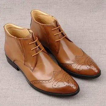 Autumn and winter business dress shoes European version men's booties pointed leather retro high shoes men's boots
Autumn and winter business dress shoes European version men's booties pointed leather retro high shoes men's boots