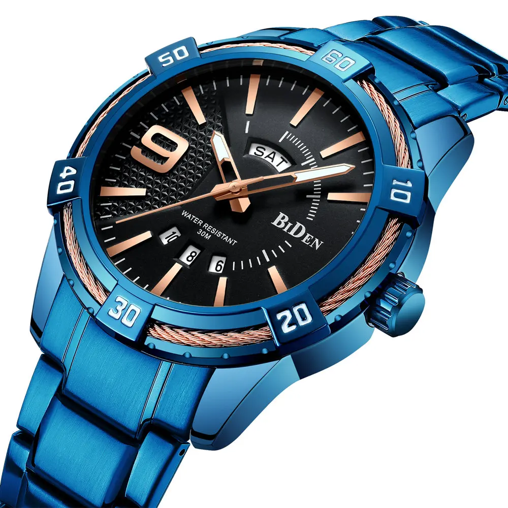 Fashion Mens Watches Top Brand Luxury Quart Blue Watch Men Casual Stainless Steel Waterproof Sport Wrist Watch Fitness For Male
Fashion Mens Watches Top Brand Luxury Quart Blue Watch Men Casual Stainless Steel Waterproof Sport Wrist Watch Fitness For Male