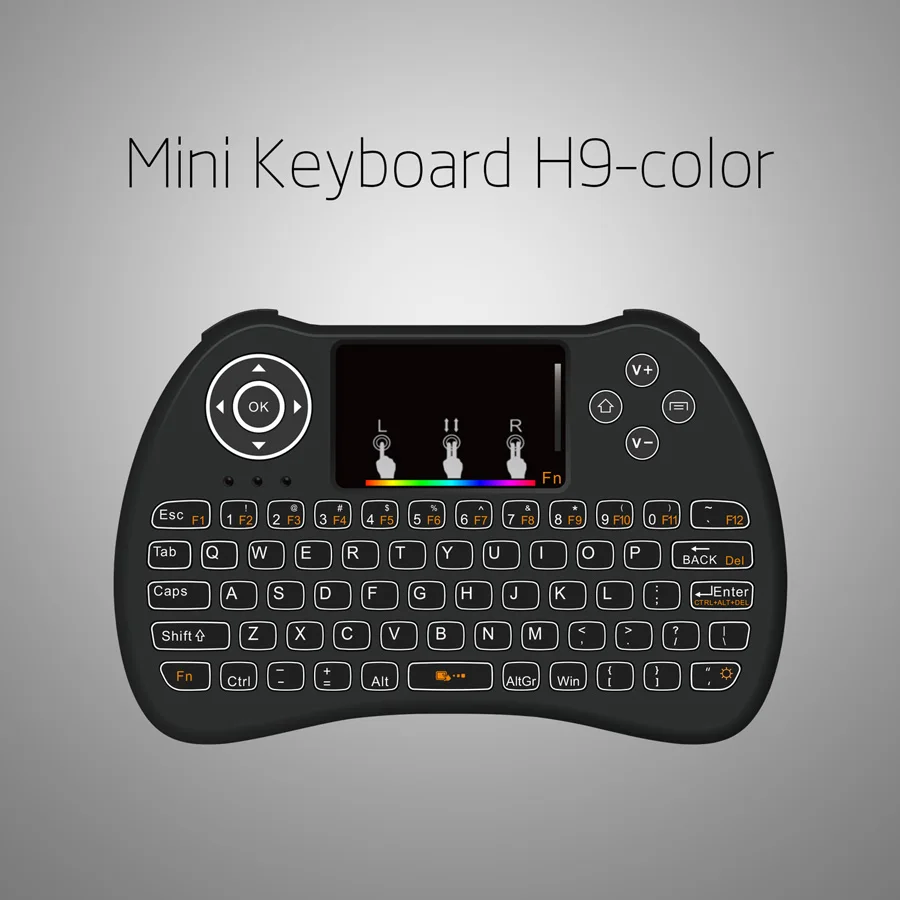 H9 wireless mini keyboard with RGB color backlight (11)