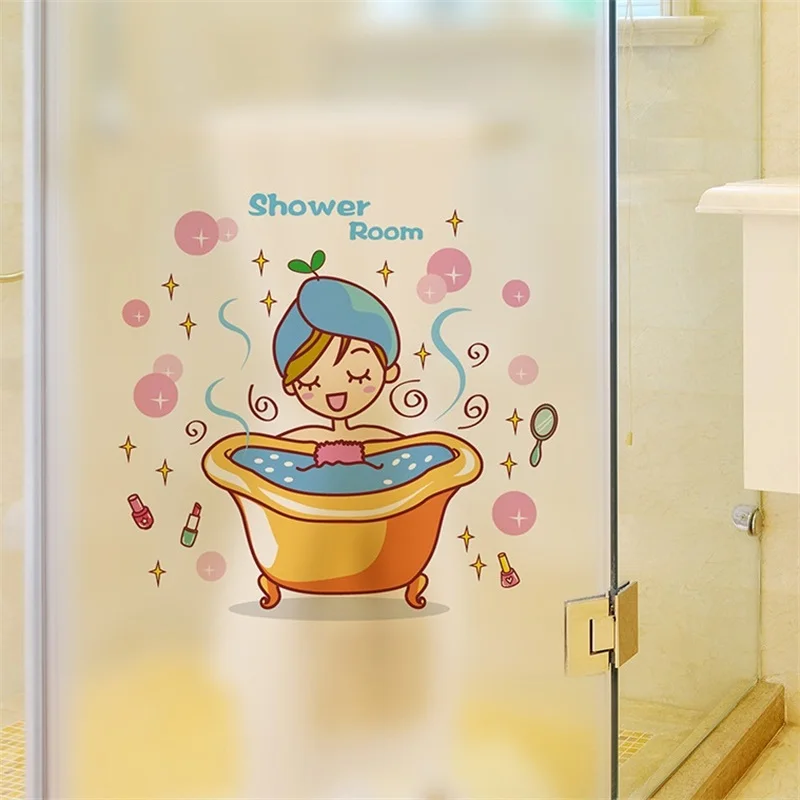Cartoon Pretty Girl Bathing Shower Wall Stickers Bathroom Glass wall paper decoration Children Shower decals Waterproof posters
Cartoon Pretty Girl Bathing Shower Wall Stickers Bathroom Glass wall paper decoration Children Shower decals Waterproof posters