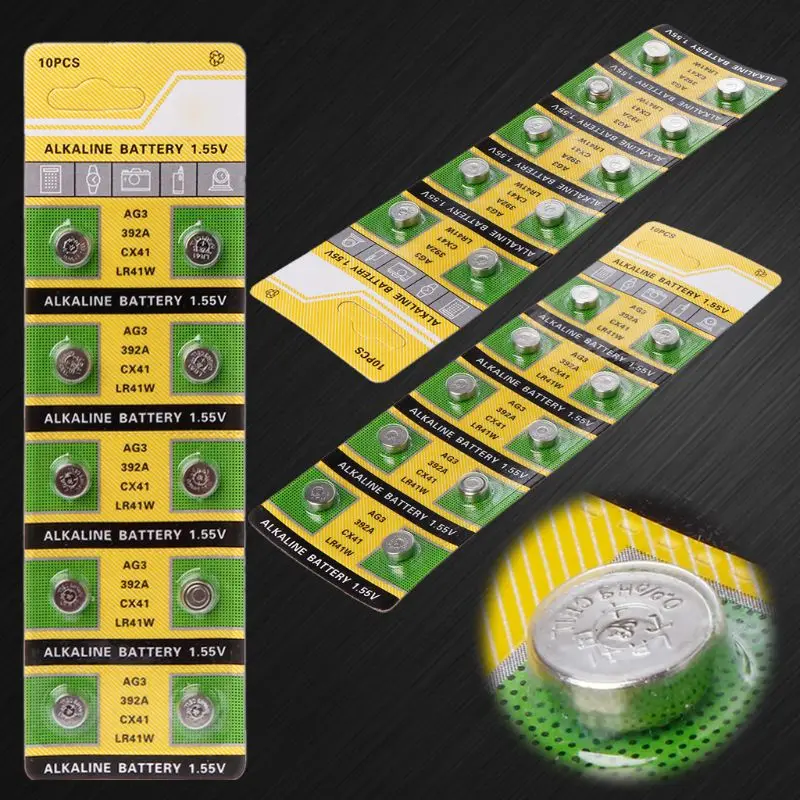 10PCS Cell Coin Alkaline Battery AG3 1.55V Button Batteries SR41 192 L736 384 SR41SW CX41 LR41 392 Lamp Chain Finger Light Watch
10PCS Cell Coin Alkaline Battery AG3 1.55V Button Batteries SR41 192 L736 384 SR41SW CX41 LR41 392 Lamp Chain Finger Light Watch