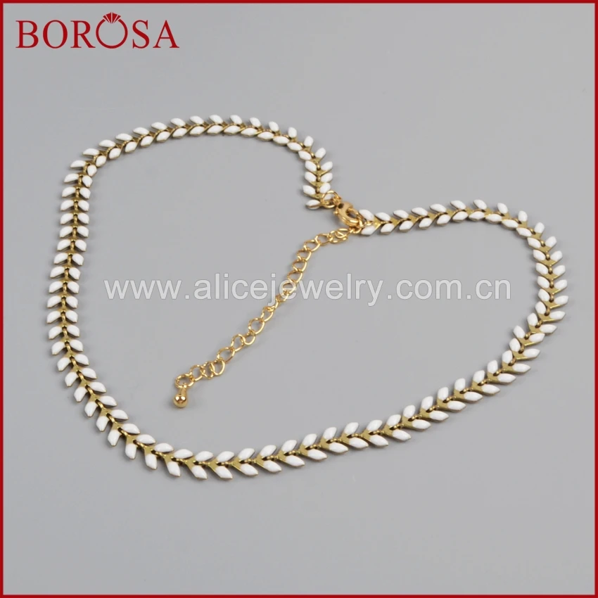 BOROSA New Arrival White/Green Bright Orange Cheveron Brass Enamel Choker Necklace Lobster Clasp Vintage Jewelry for Women PJ048
BOROSA New Arrival White/Green Bright Orange Cheveron Brass Enamel Choker Necklace Lobster Clasp Vintage Jewelry for Women PJ048