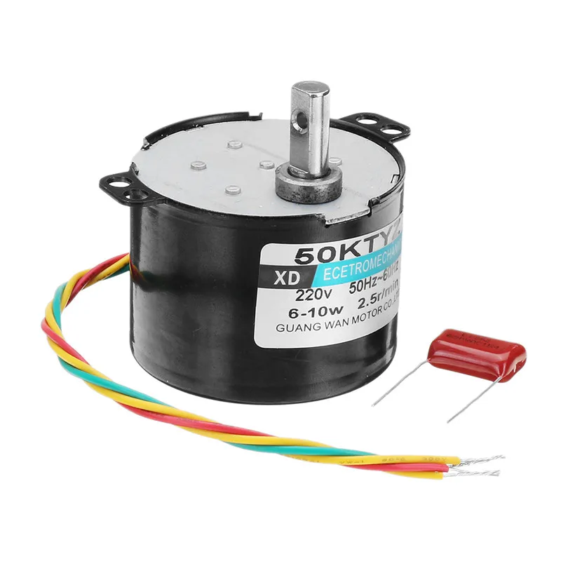 1pc Durable 50KTYZ AC Motor 220V 2.5rpm Synchronous Motor 10W Permanent Magnet Motor
1pc Durable 50KTYZ AC Motor 220V 2.5rpm Synchronous Motor 10W Permanent Magnet Motor