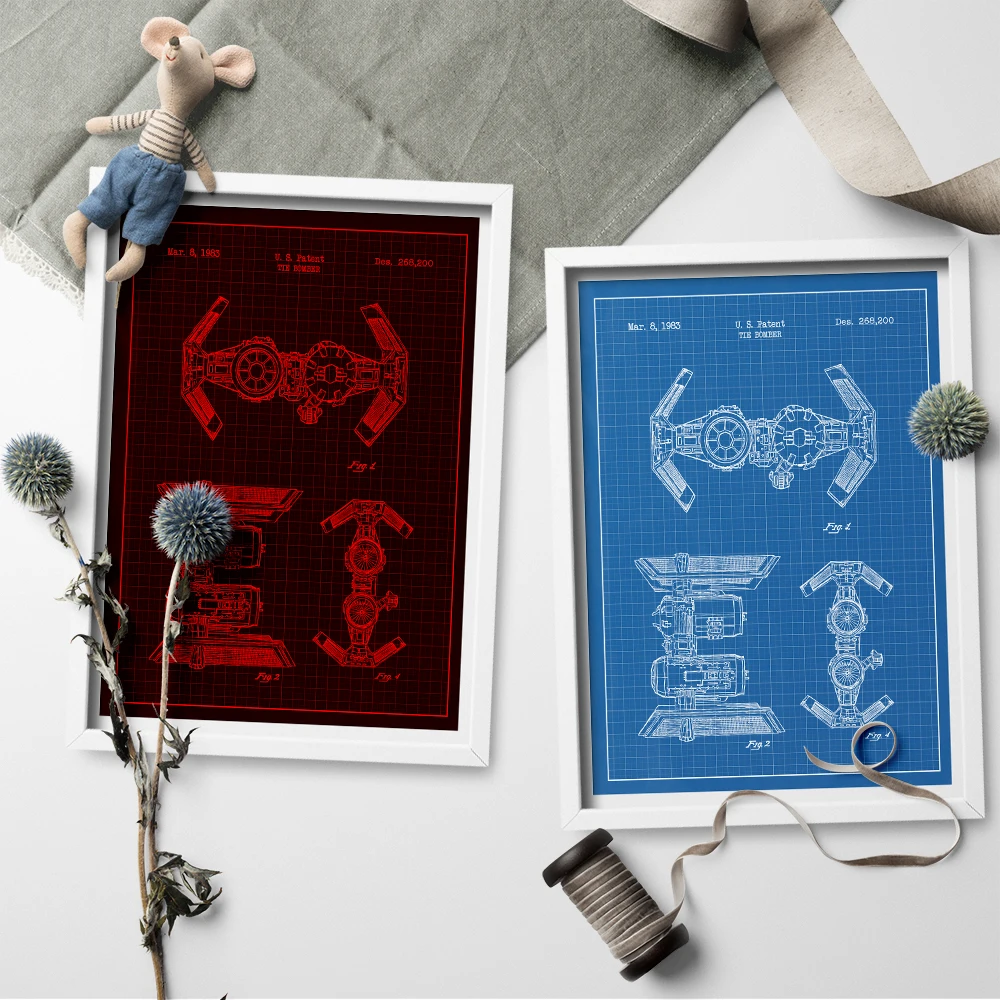 Star Wars Tie Bomber Blueprint Patent Canvas Art Posters Prints Wall Art Canvas Painting Sticker for Home Decoration No Frame
Star Wars Tie Bomber Blueprint Patent Canvas Art Posters Prints Wall Art Canvas Painting Sticker for Home Decoration No Frame