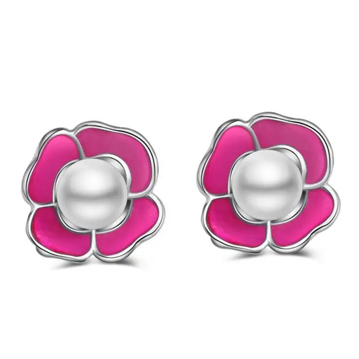 2017 new arrival high quality fashion pink rose flower pearl 925 sterling silver ladies`stud earrings jewelry female women gift
2017 new arrival high quality fashion pink rose flower pearl 925 sterling silver ladies`stud earrings jewelry female women gift
