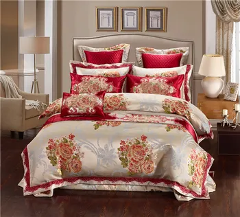 IvaRose 4/6/9 Pcs Luxury Jacquard Wedding Bedding Sets King/Queen Size Bed set Cotton Bed Spread Duvet Cover /Pillowcases 
IvaRose 4/6/9 Pcs Luxury Jacquard Wedding Bedding Sets King/Queen Size Bed set Cotton Bed Spread Duvet Cover /Pillowcases