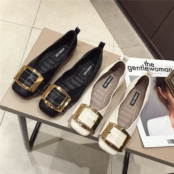 Wellwalk Women Flat Shoes Square Toe Leather PU Metal Buckle Decoration Foldable Ladies Summer Ballerinas Comfortable Moccasins
Wellwalk Women Flat Shoes Square Toe Leather PU Metal Buckle Decoration Foldable Ladies Summer Ballerinas Comfortable Moccasins