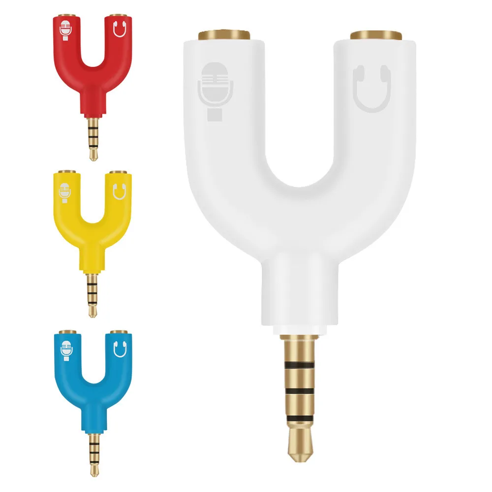 3.5mm Splitter Stereo Plug U-shape Stereo Audio Mic & Headphone Earphone Splitter Adapters for Smartphone MP3 MP4 Player
3.5mm Splitter Stereo Plug U-shape Stereo Audio Mic & Headphone Earphone Splitter Adapters for Smartphone MP3 MP4 Player