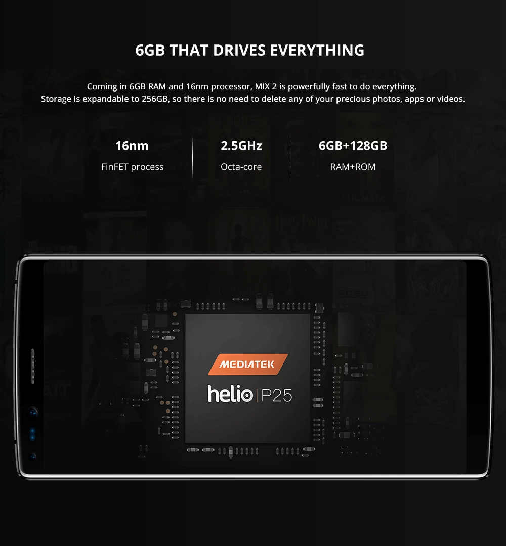 5 99 дюймов DOOGEE MIX 2 6 ГБ Оперативная память 4G B Встроенная MTK Helio P25 Восьмиядерный 16MP +