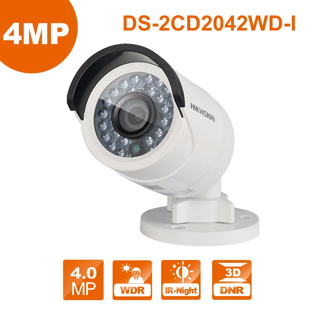 Hikvison DS 2CD2042WD I 4MP цилиндрическая POE IP камера для дома/наружного безопасности H.265