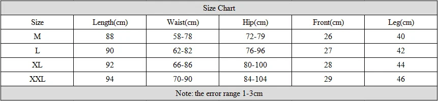 Korean Size Chart Pants