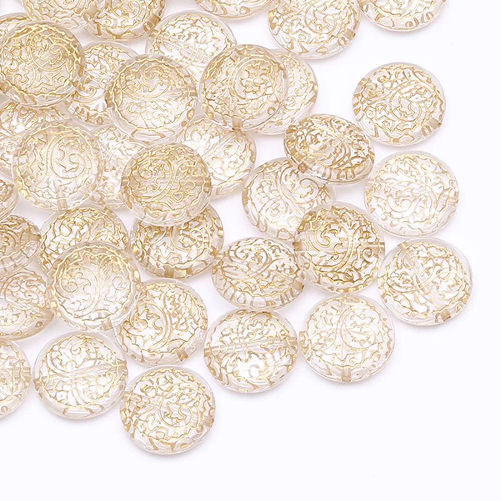 CHONGAI 50Pcs Vintage Inspired Ethnic Acrylic Antique Style Design Flat Round Spacer Bead For Jewelry Making DIY 6X18mm
CHONGAI 50Pcs Vintage Inspired Ethnic Acrylic Antique Style Design Flat Round Spacer Bead For Jewelry Making DIY 6X18mm
