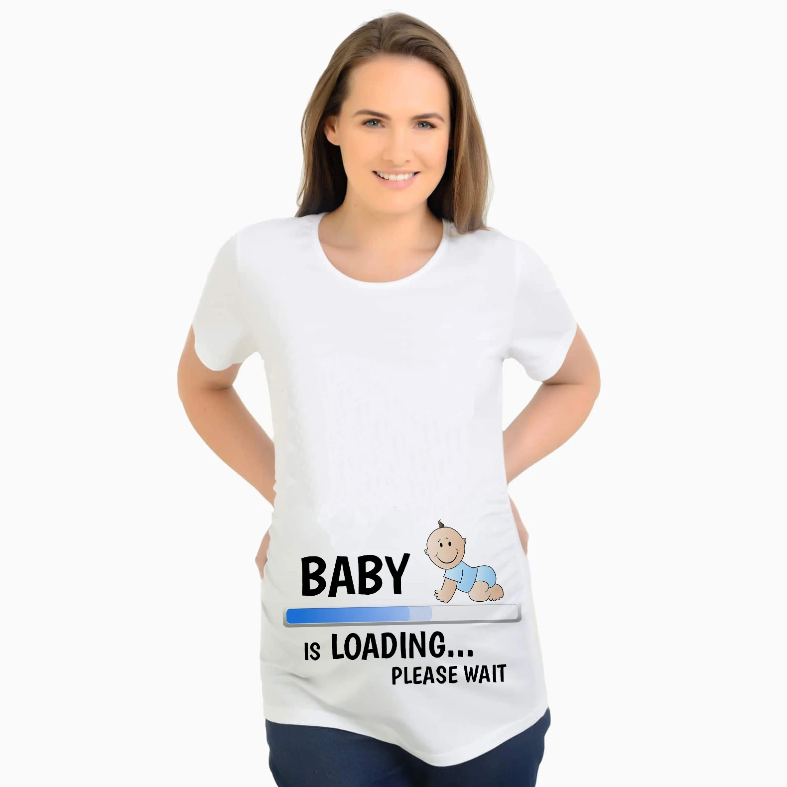Baby Is Loading Please Wait Funny Print Pregenancy Shirts Maternity Clothing T-shirts for Pregnant Women Poleras Embarazadas
Baby Is Loading Please Wait Funny Print Pregenancy Shirts Maternity Clothing T-shirts for Pregnant Women Poleras Embarazadas