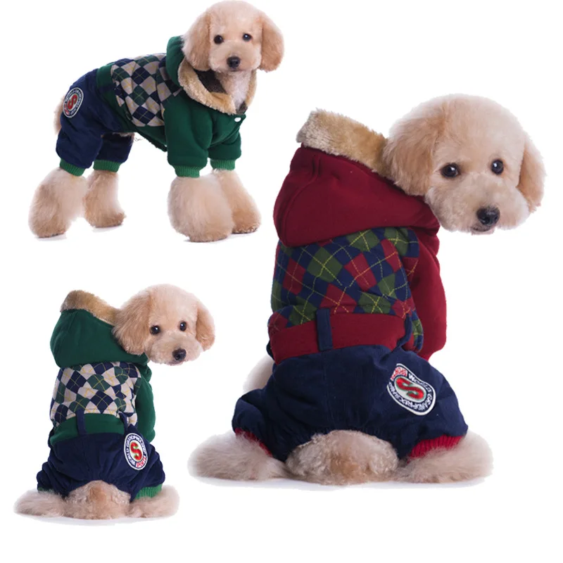 Image Plaid Pet dog clothes for small dogs jackets coats pet clothes dog clothes winter cotton pet clothing costume S XXL