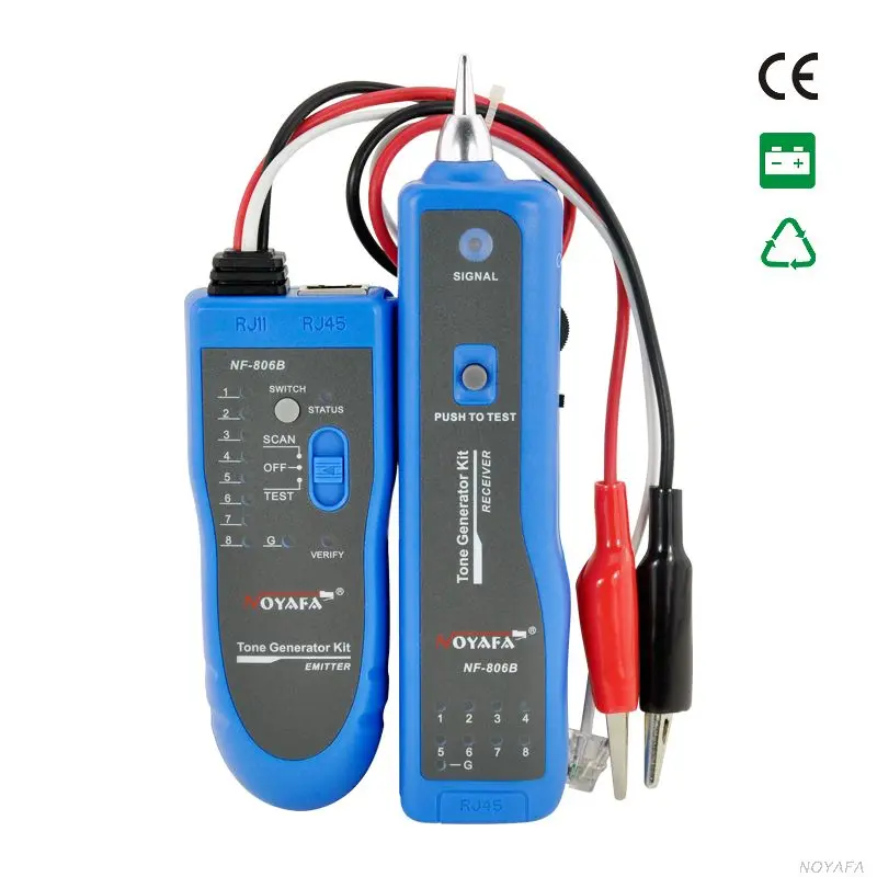 NOYAFA NF-806B Tone Generator Kit Network Wire Tracker Handy Support Trace Telephone Wire/LAN Cable Blue
NOYAFA NF-806B Tone Generator Kit Network Wire Tracker Handy Support Trace Telephone Wire/LAN Cable Blue